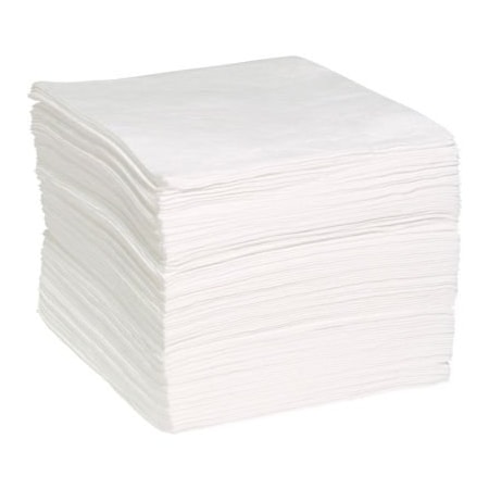 Spilltech Sorbent Pad, 15 in x 19 in, Oil, White WP100H